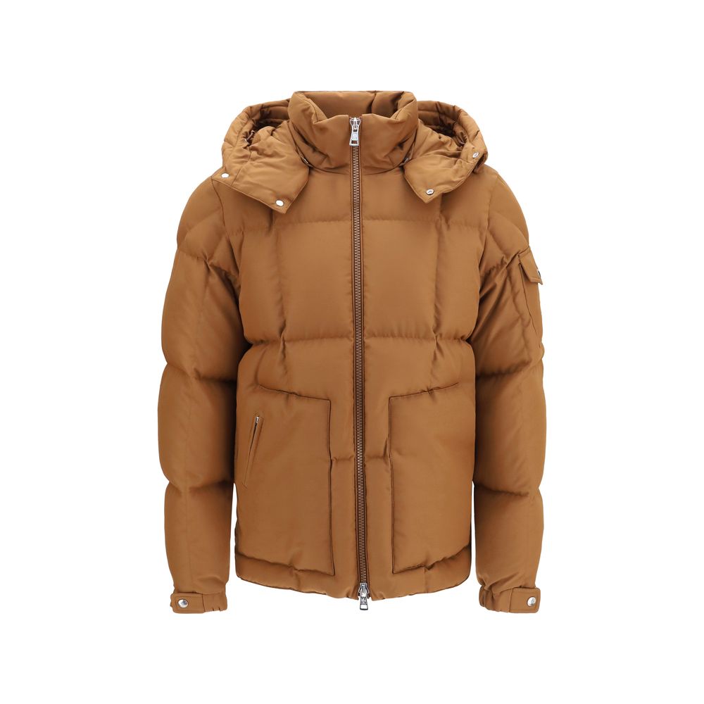 Moncler Braune Polyester-Jacke in voller Länge