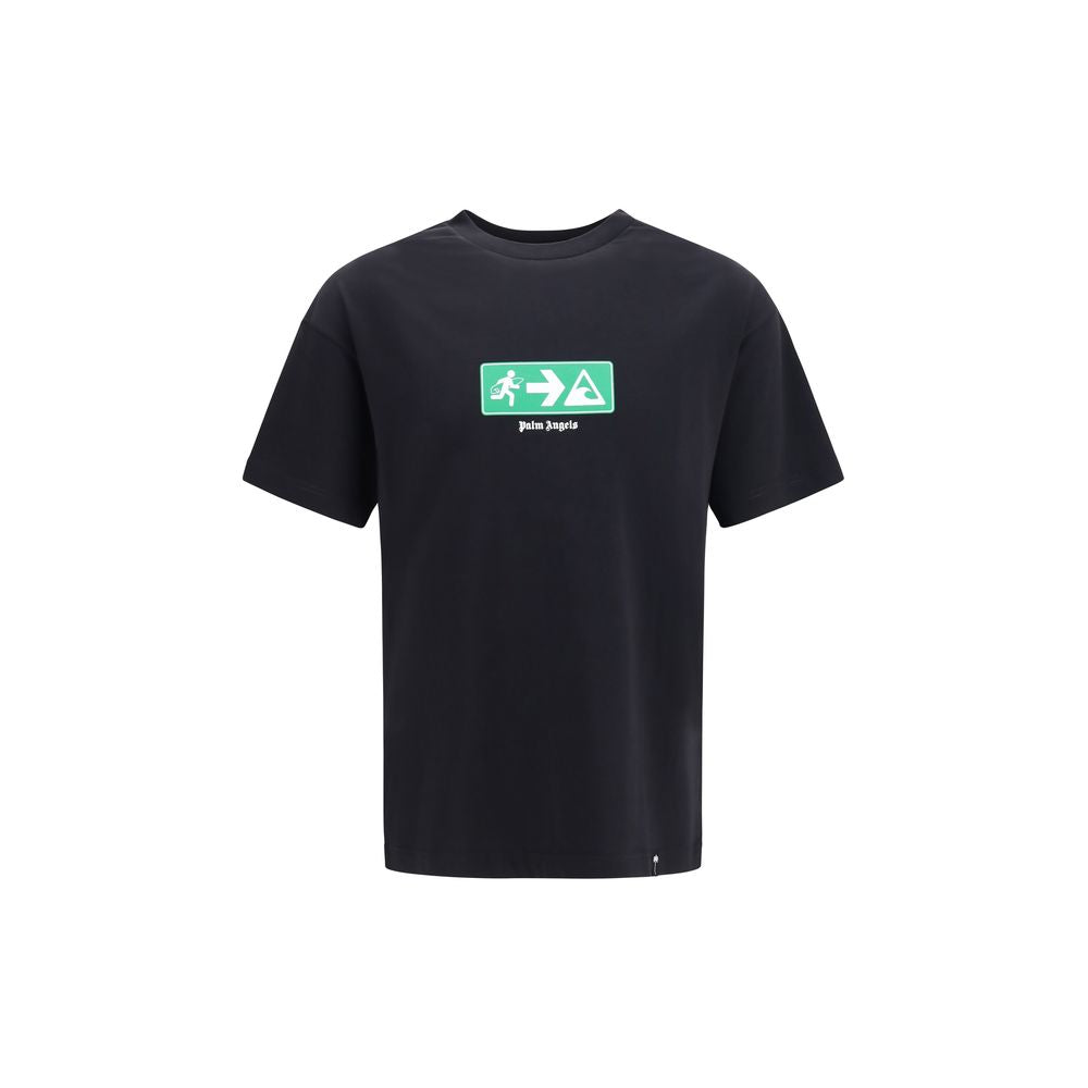 Palm Angels Schwarzes Baumwoll-T-Shirt
