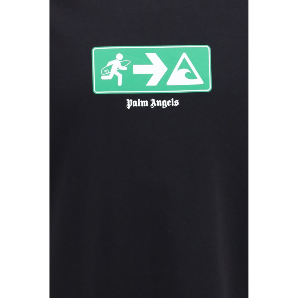 Palm Angels Schwarzes Baumwoll-T-Shirt