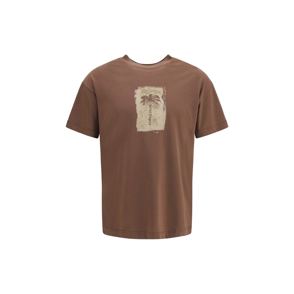 Palm Angels Braunes Baumwoll-T-Shirt
