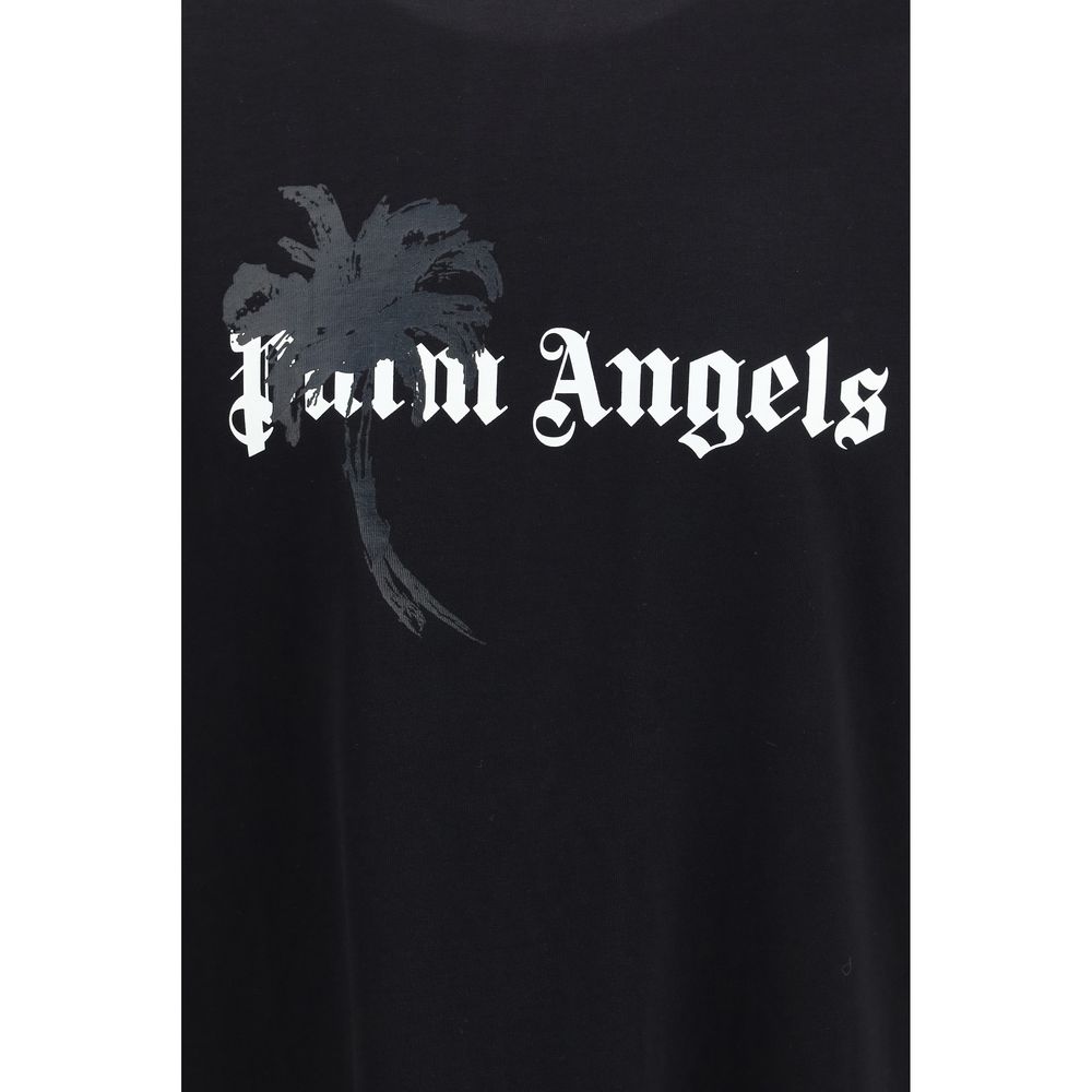 Palm Angels Schwarzes Baumwoll-T-Shirt