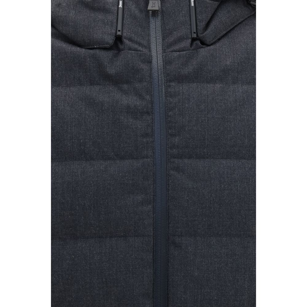 Herno Graue Polyester-Jacke in voller Länge