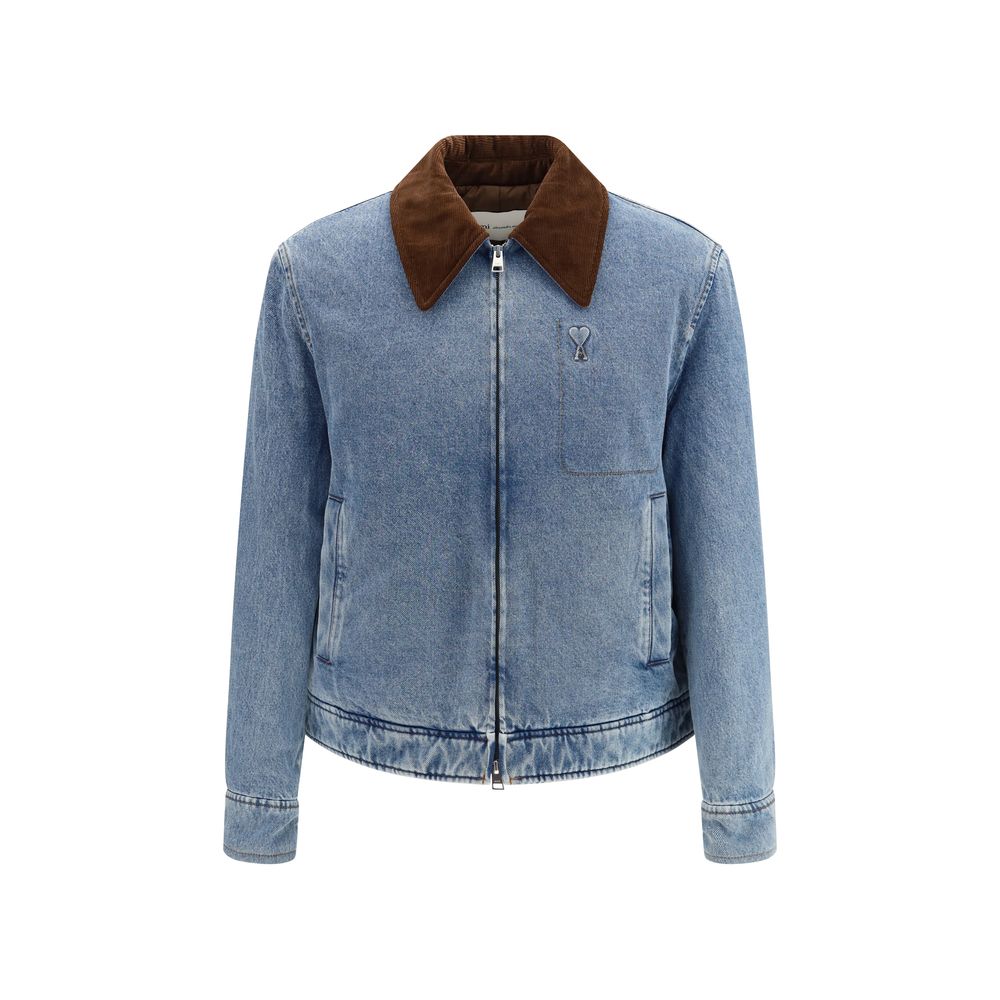 Ami Paris Blaue Jeansjacke aus Baumwolle