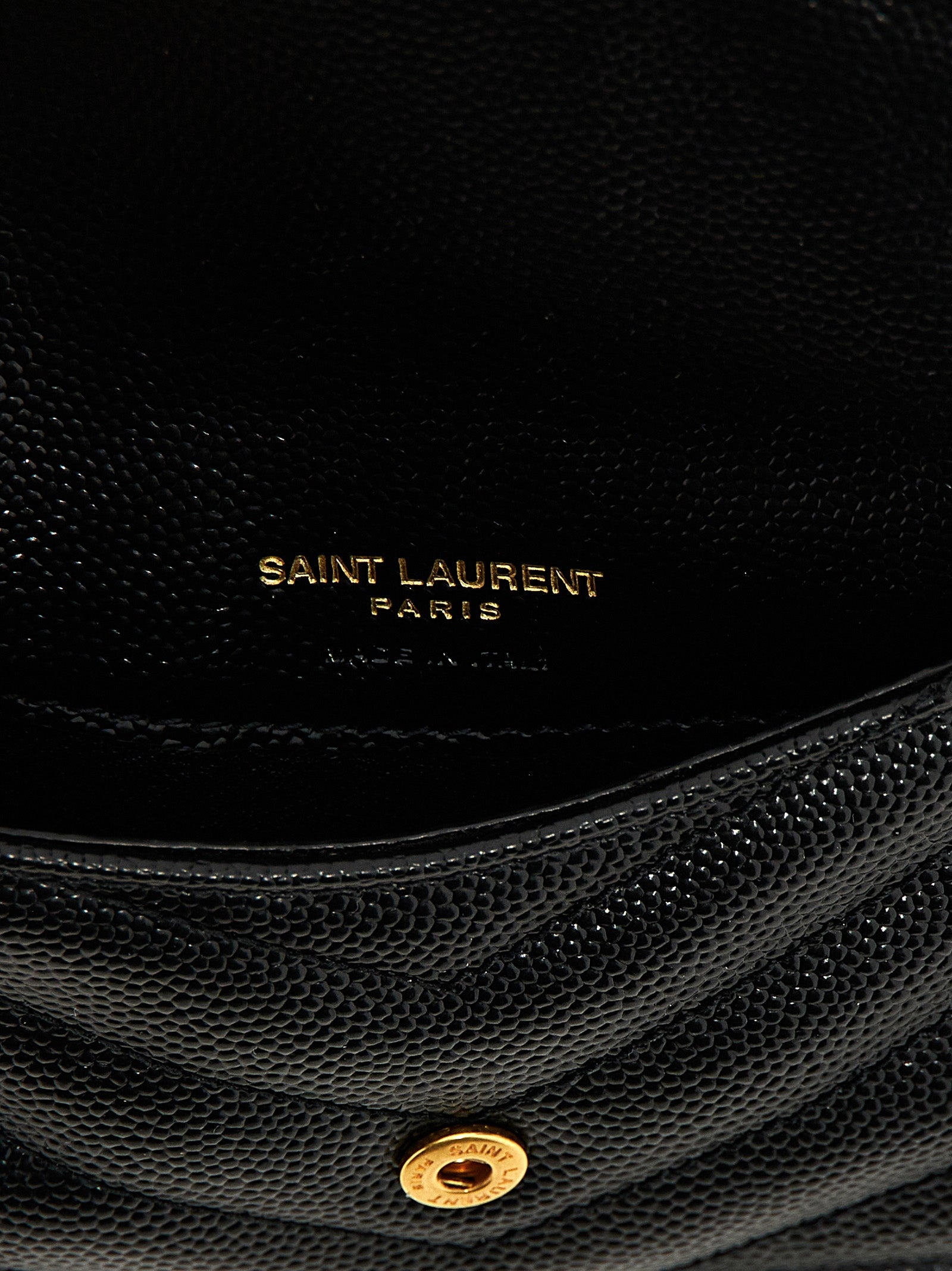 Saint Laurent Schwarzer Kalbsleder-Kartenetui