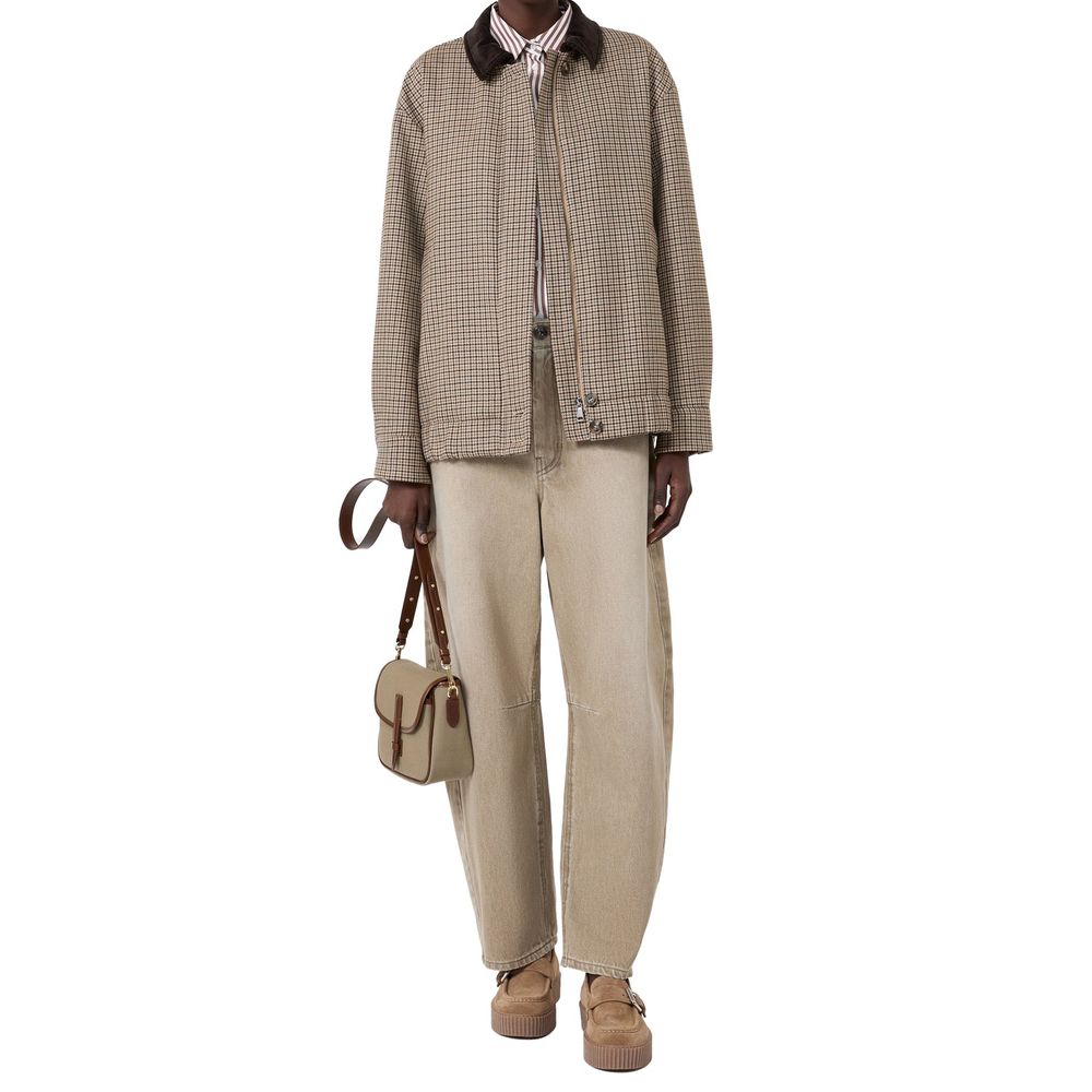 Max Mara Beige Baumwoll Jeans im Relaxed Fit