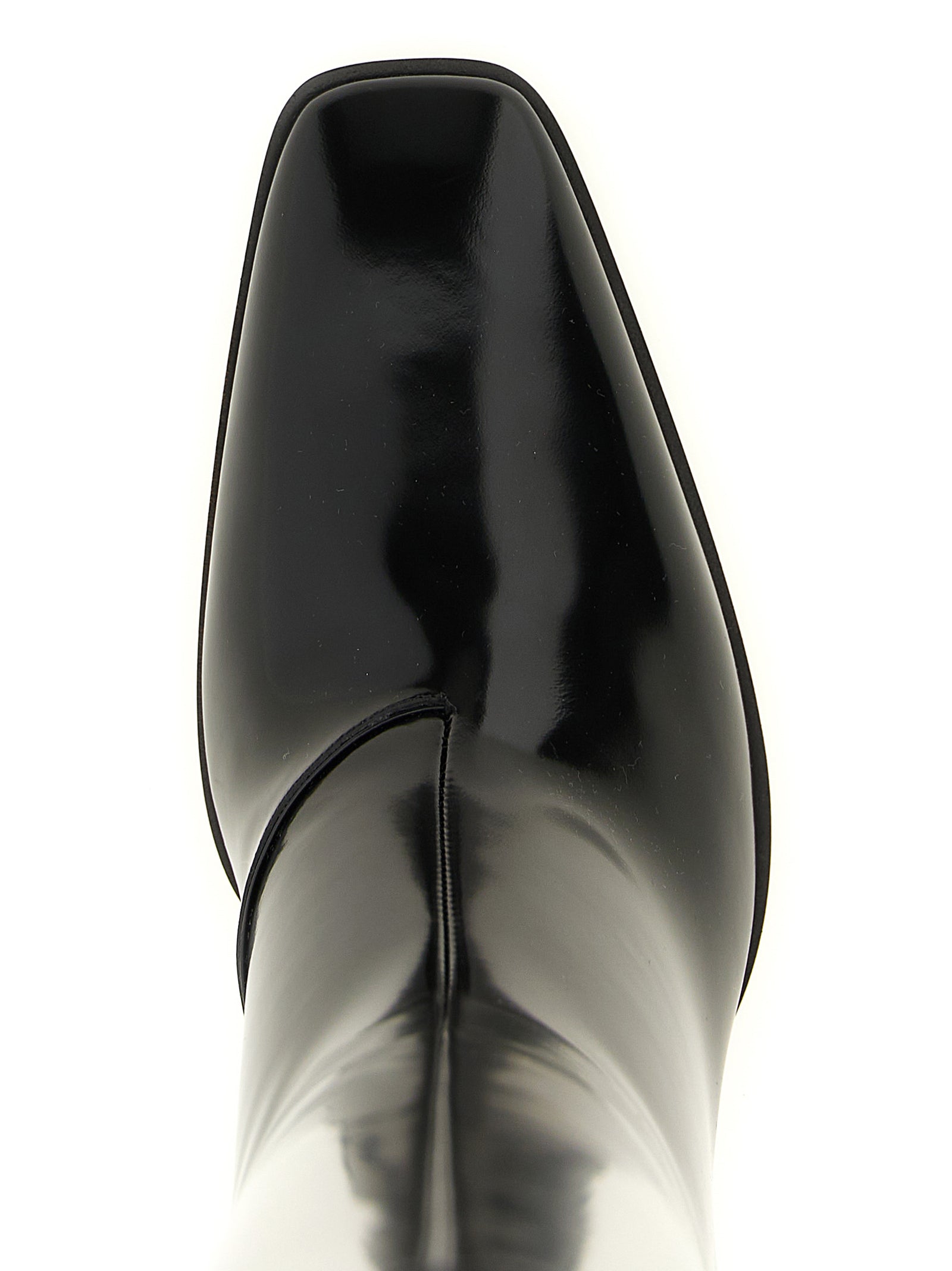 Saint Laurent Schwarzes Kalbsleder Over-the-Knee