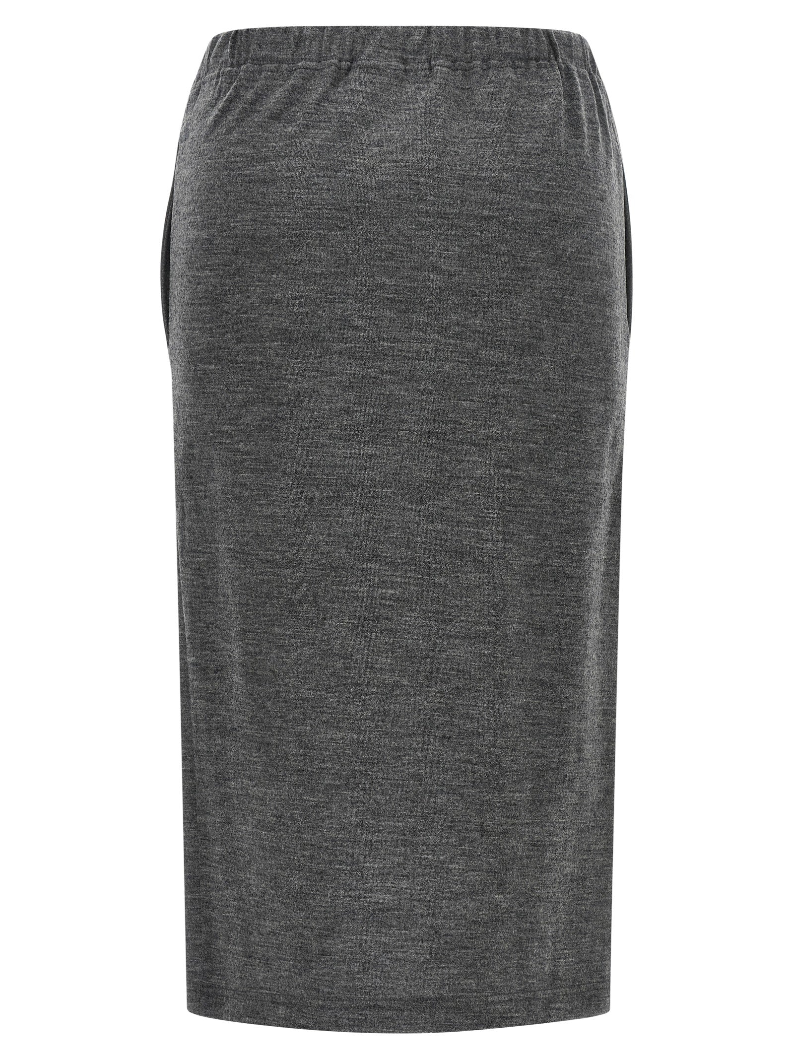 Junya Watanabe Elegante Graue Woll-Midi-Rock