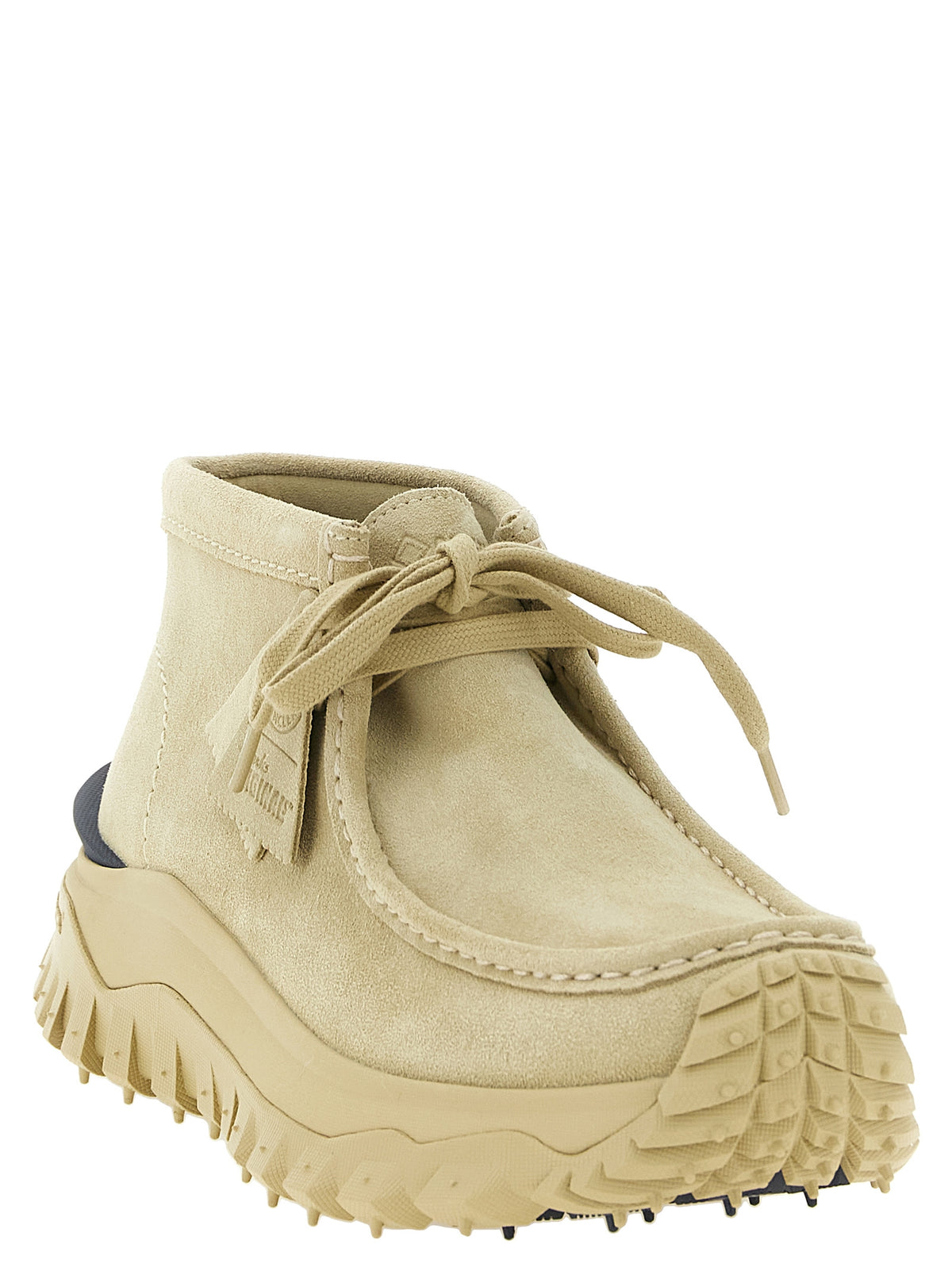 Moncler Beige Leder Stiefeletten