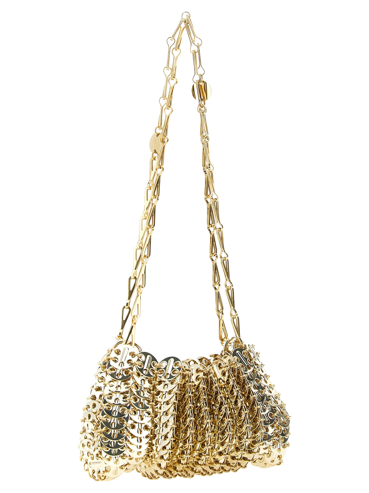Paco Rabanne Schultertasche aus goldfarbenem Edelstahl