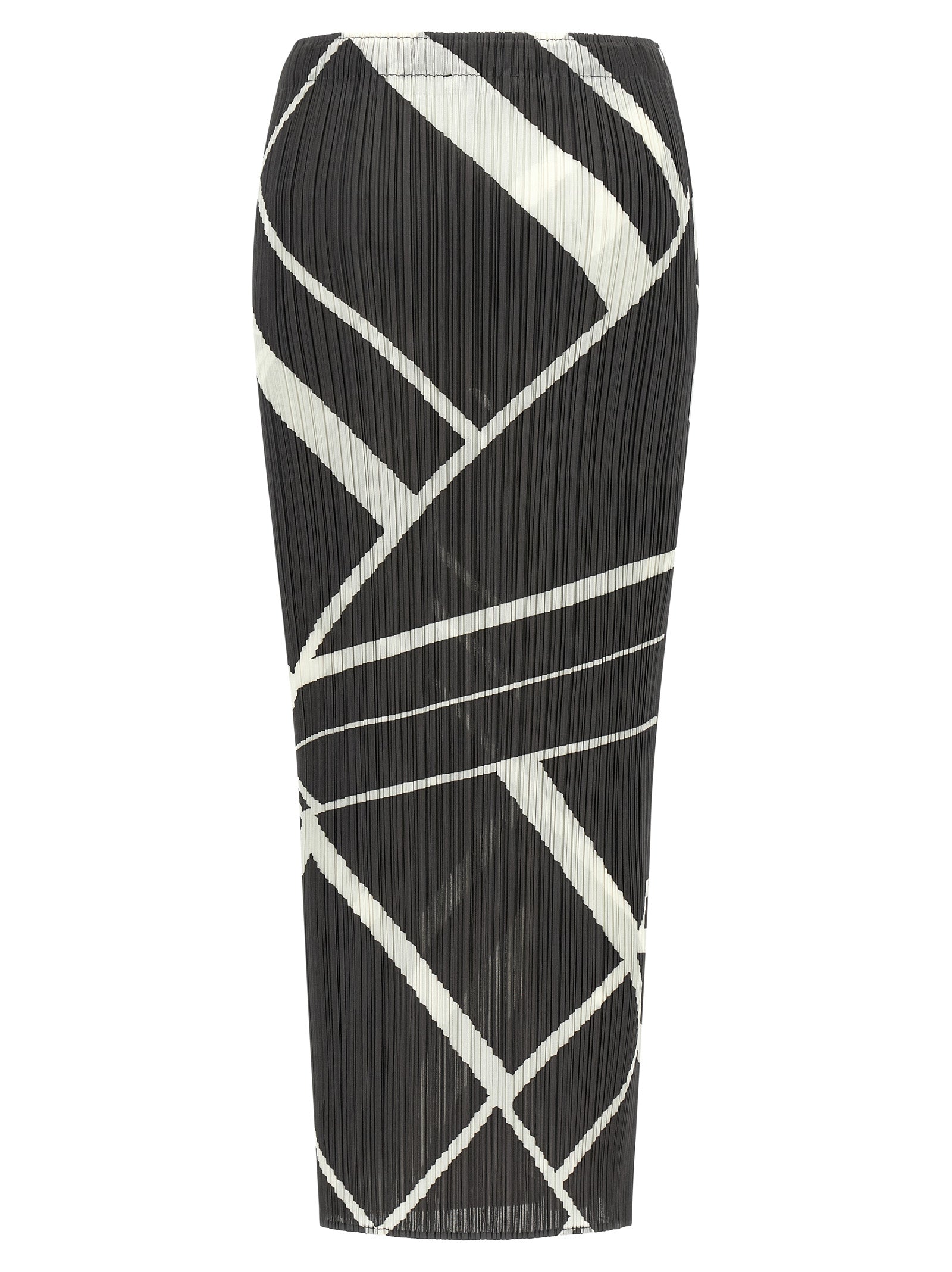 PLEATS PLEASE ISSEY MIYAKE Grauer Minirock aus Polyester