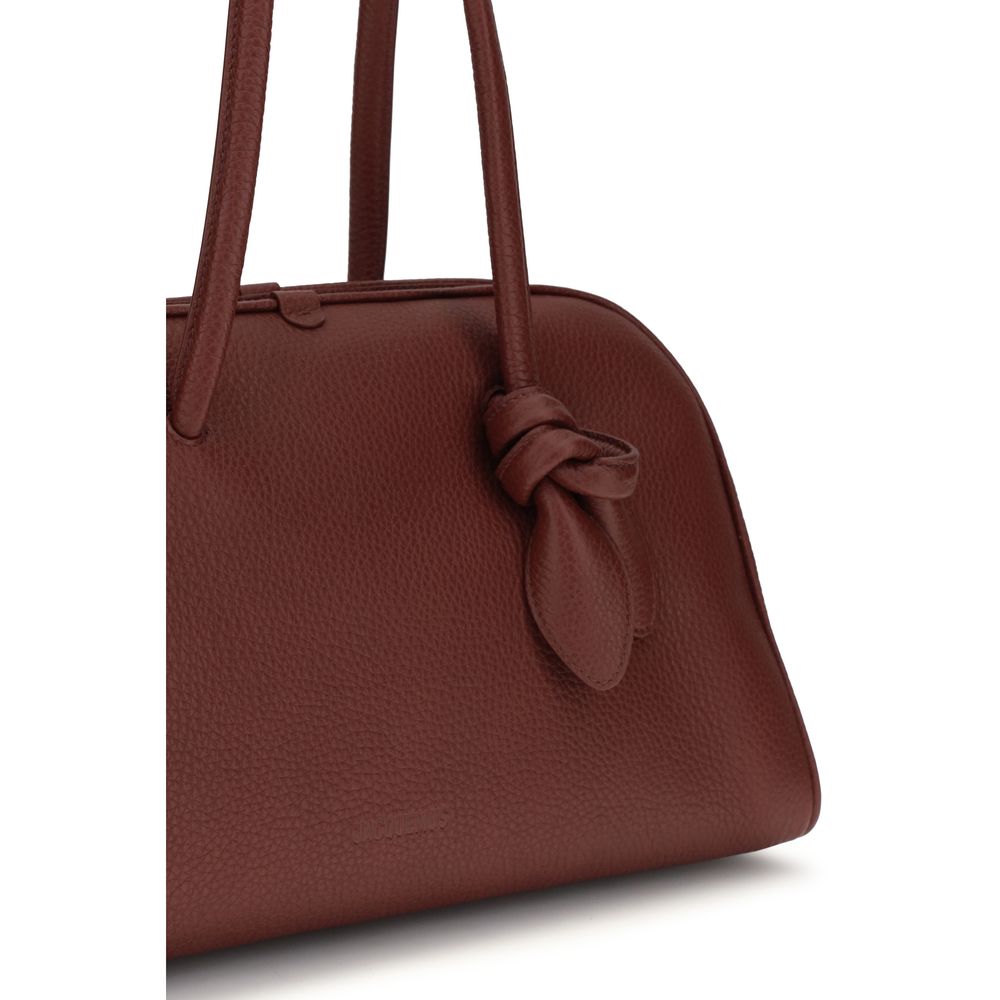 Jacquemus Burgundy Calf Leather Bos Taurus Handbag