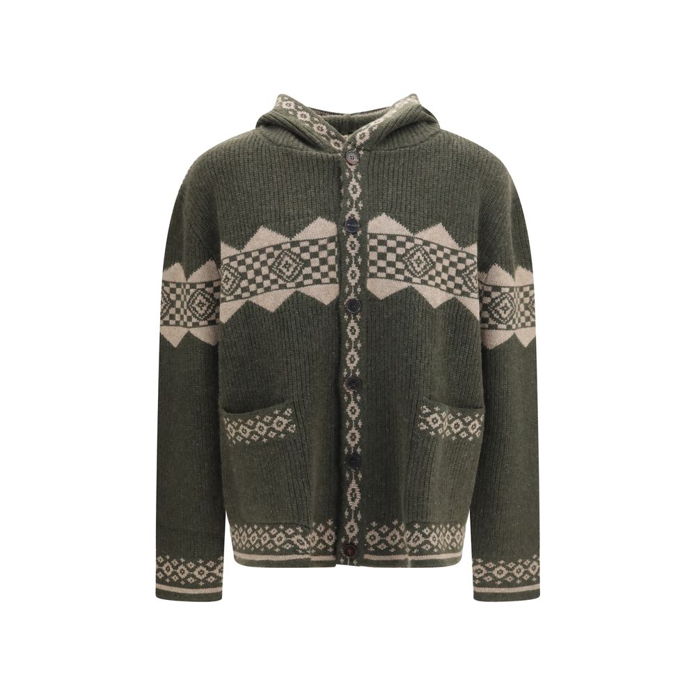 Baziszt Zweifarbige Kaschmir-Strickjacke