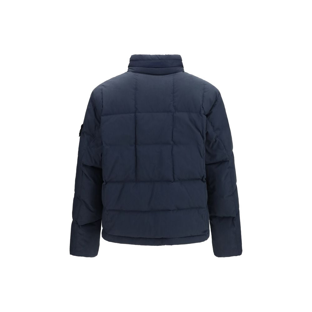 Stone Island Blaue Gänsedaunen-Shell-Jacke