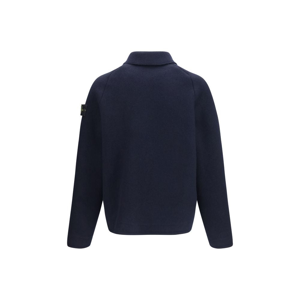 Stone Island Blaue Jacke aus Lammwolle Aries