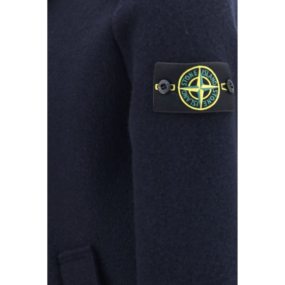 Stone Island Blaue Jacke aus Lammwolle Aries