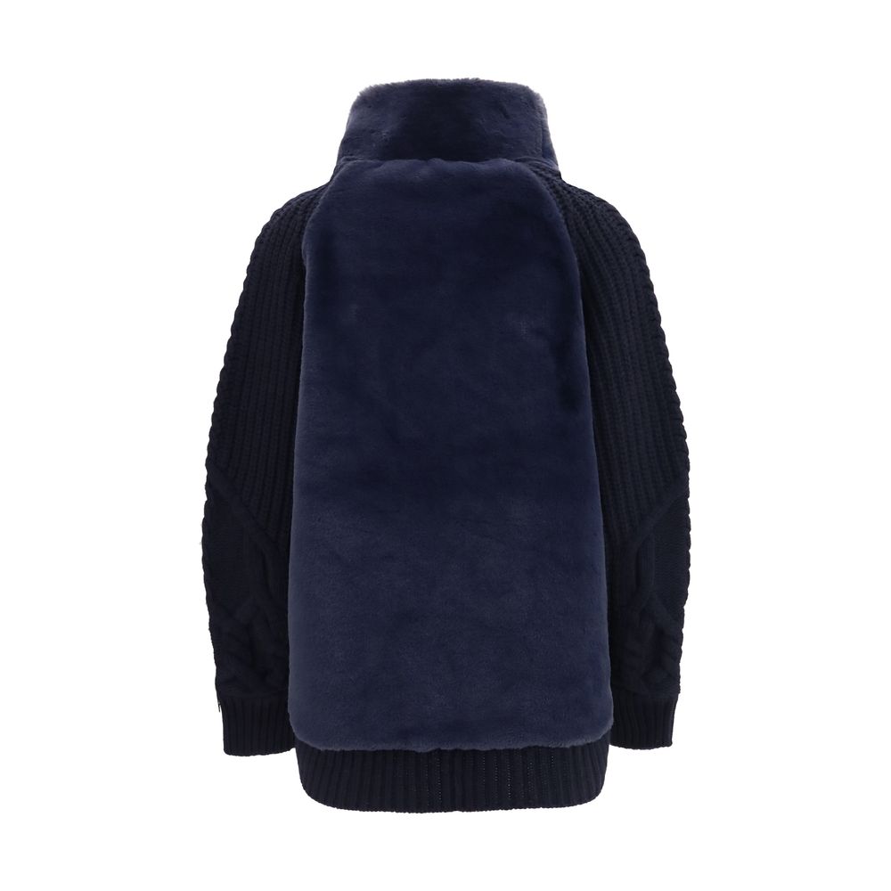 Herno Blaue Jacke aus Wolle Oves Aries in voller Länge