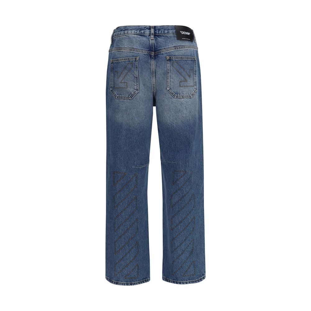 Off-White Blaue Baumwoll-Jeans im Slim Fit