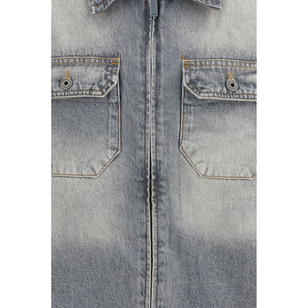 Off-White Graue Jeansjacke aus Baumwolle