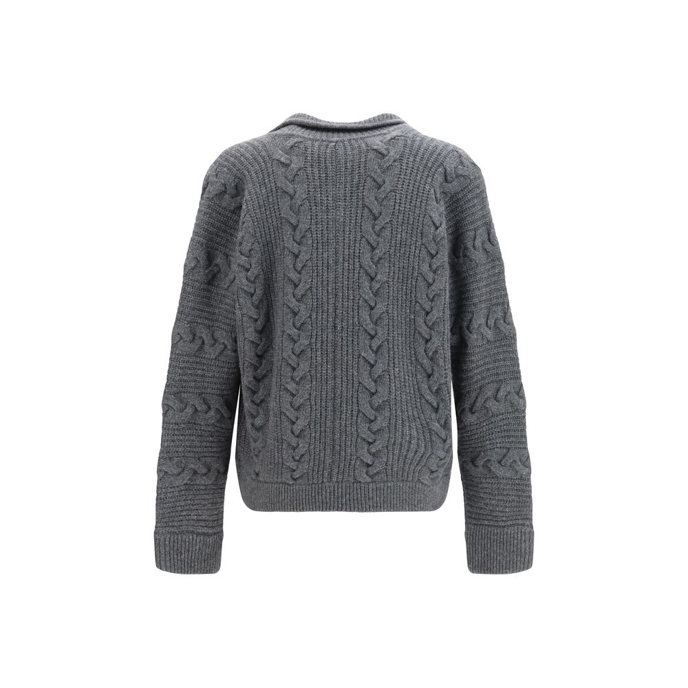 Versace Grauer Woll Cardigan Ovis Aries