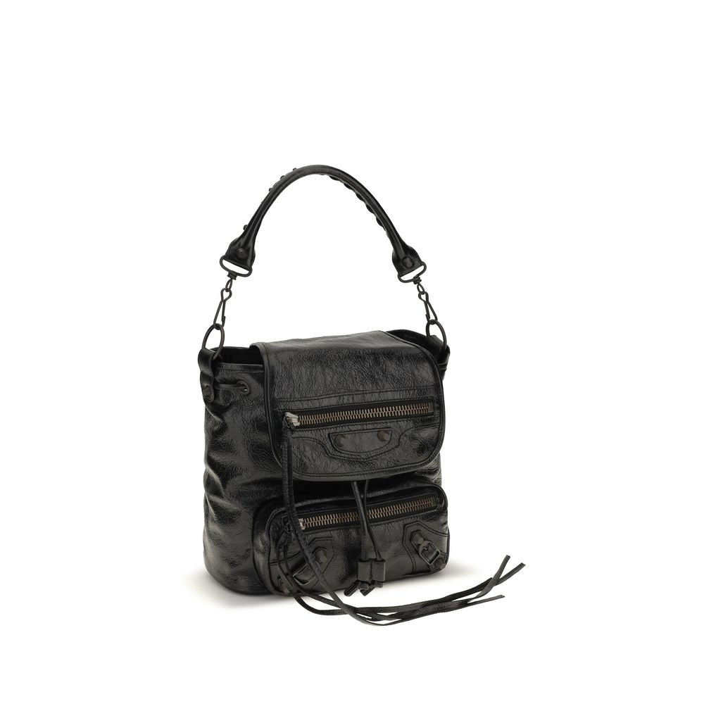 Balenciaga Rucksack aus Lammleder Ovis Aries in Schwarz