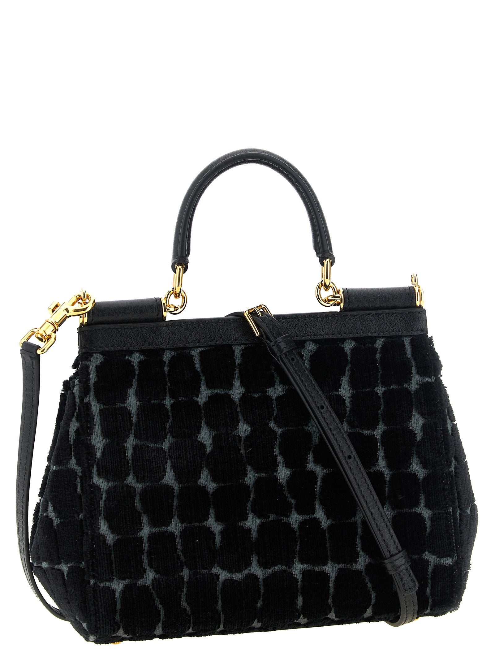 Dolce & Gabbana Schwarze Baumwoll-Handtasche
