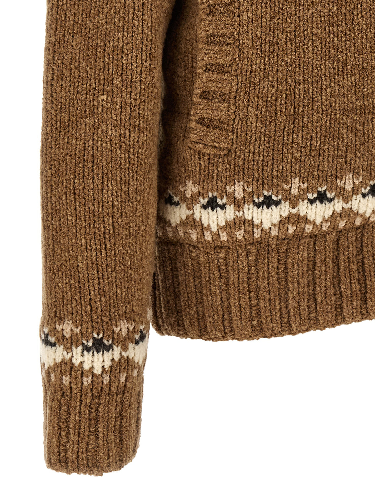 Moncler Brauner Cardigan aus reiner Schurwolle