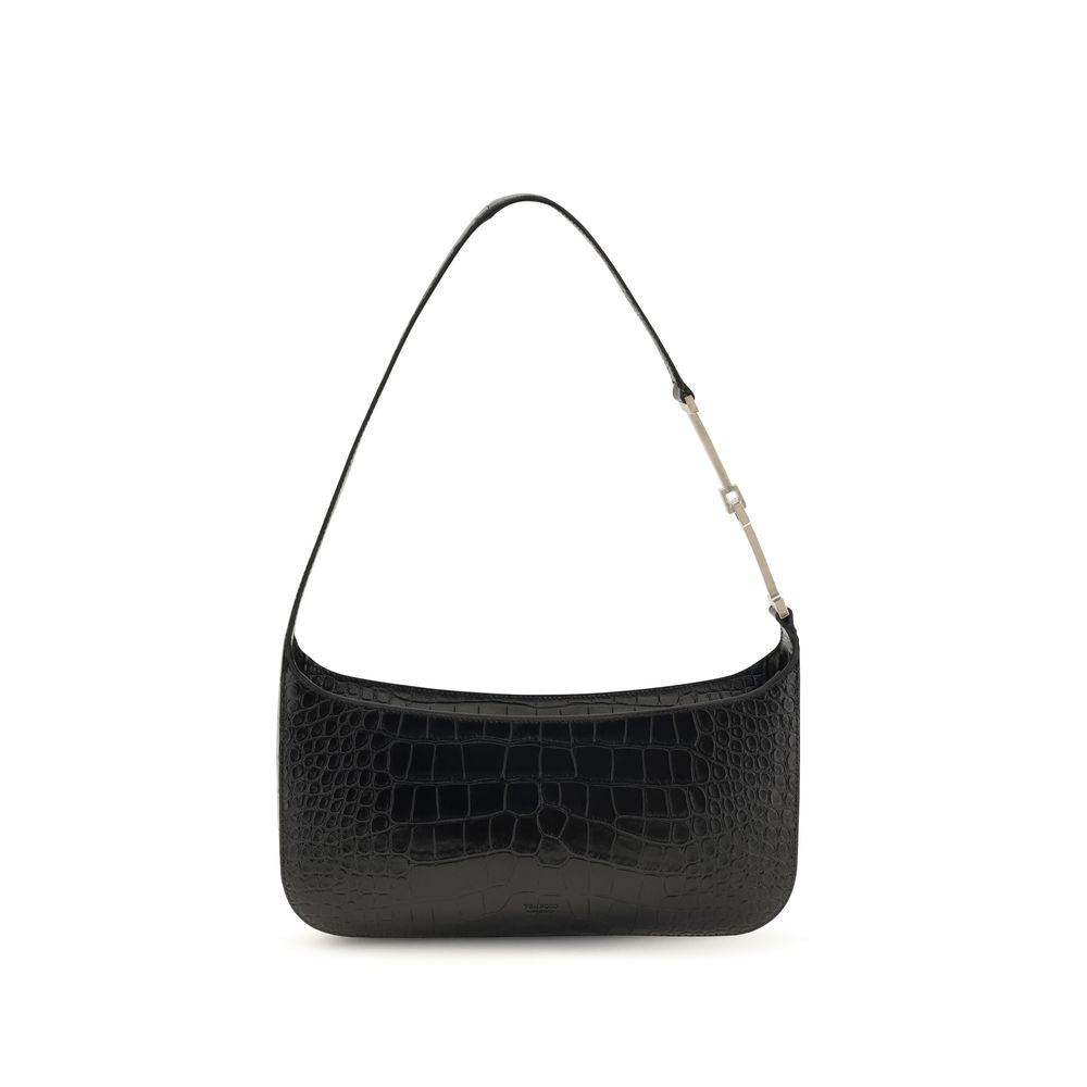 Tom Ford Schwarze Bos Taurus Kalbsleder Schultertasche