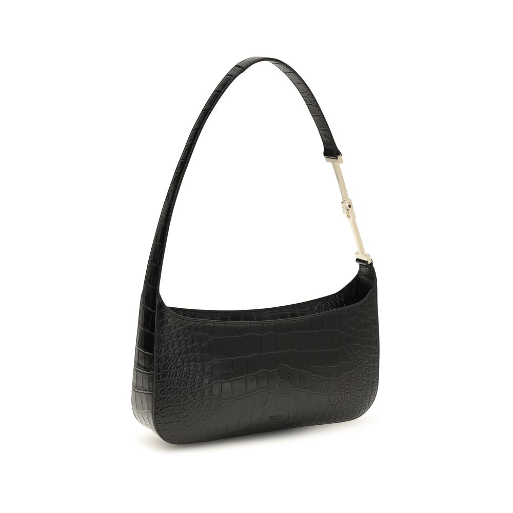 Tom Ford Schwarze Bos Taurus Kalbsleder Schultertasche