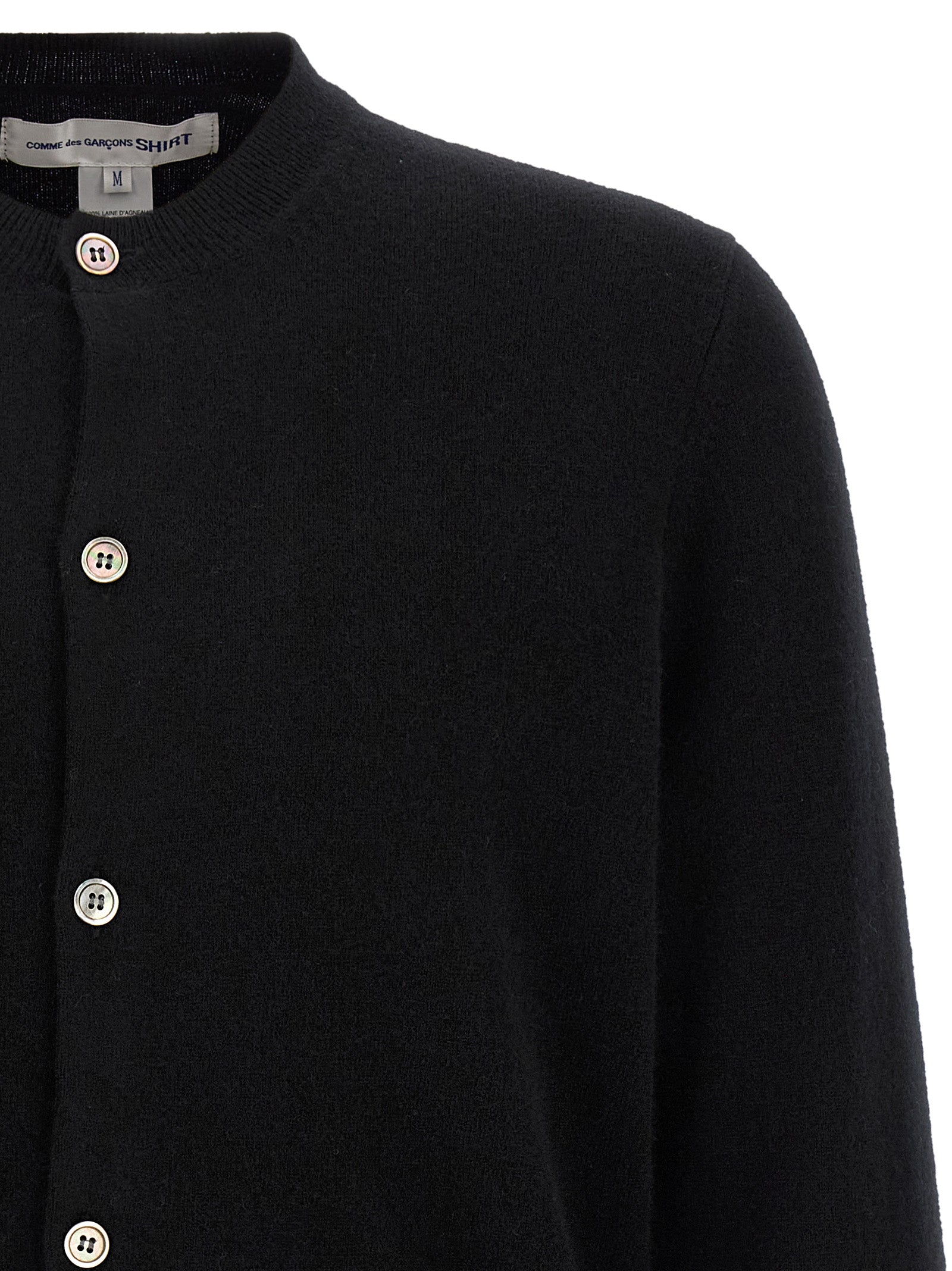 Comme Des Garçons Schwarzer Wollcardigan