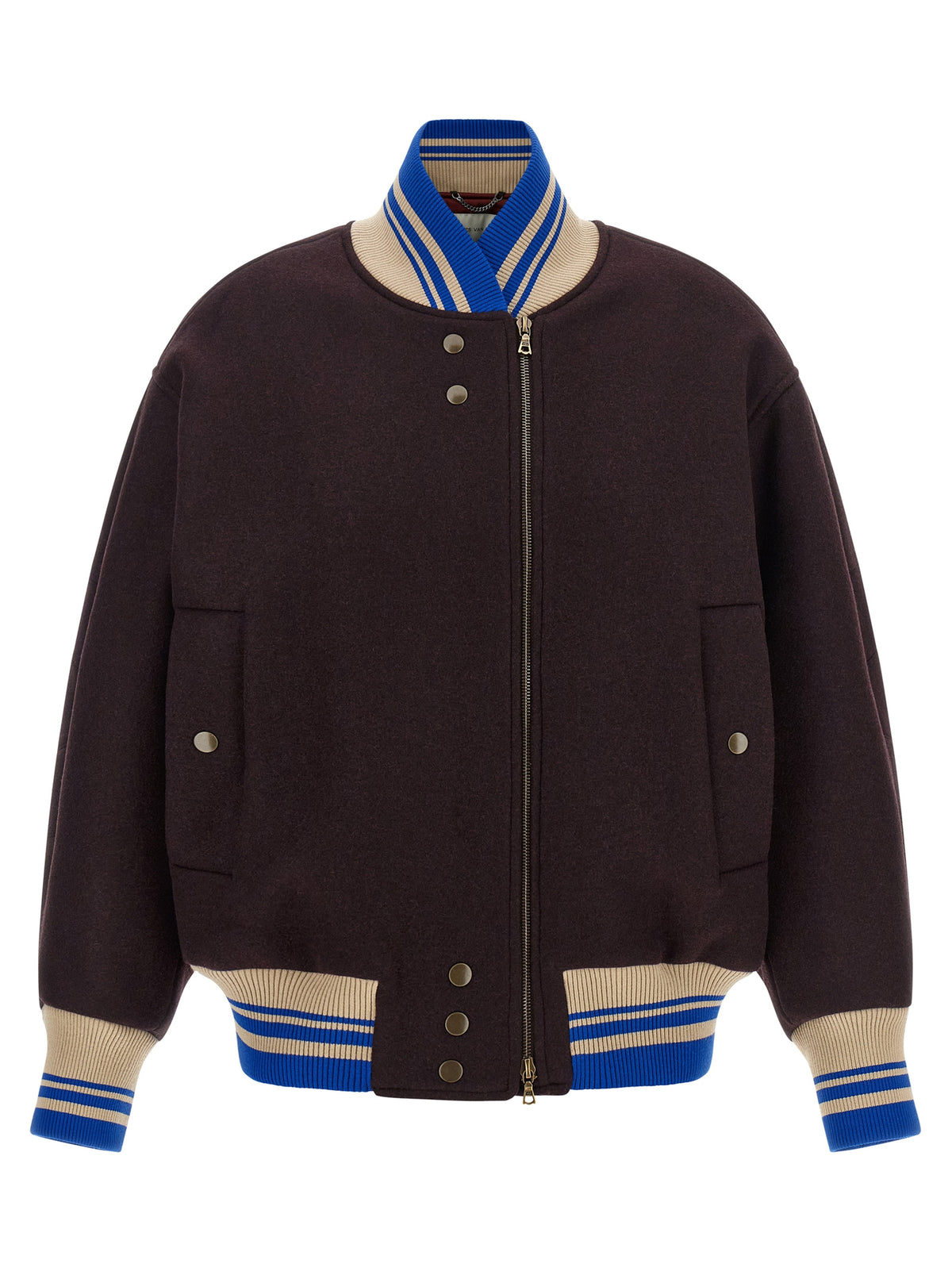 Dries Van Noten Lila Woll-Bomberjacke