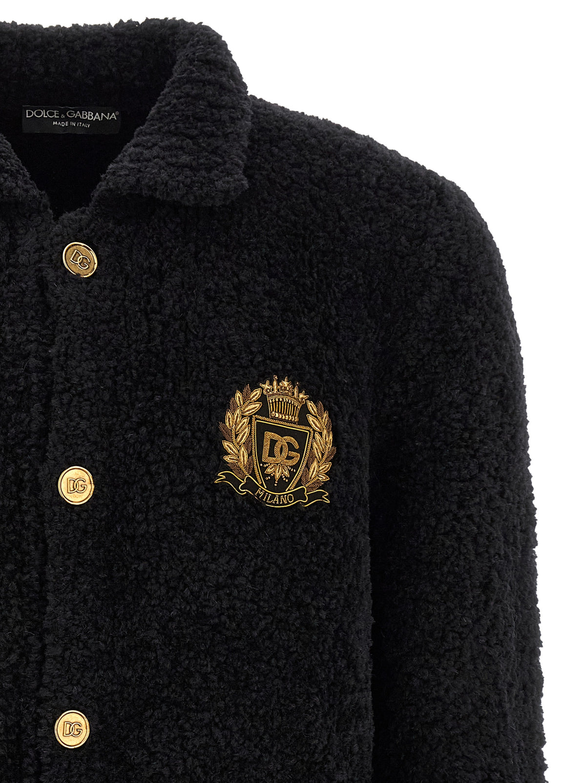 Dolce & Gabbana Schwarzer Cardigan aus Alpakaleder