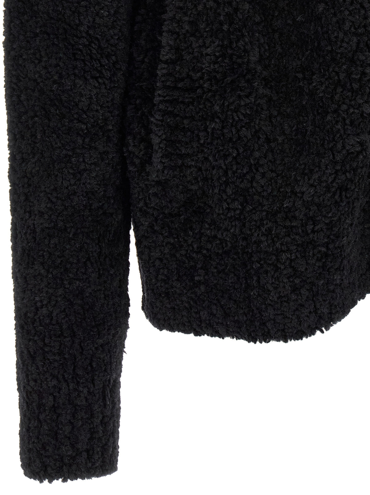 Dolce & Gabbana Schwarzer Cardigan aus Alpakaleder