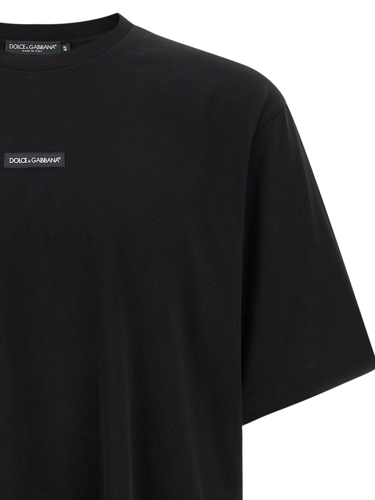 Dolce & Gabbana Schwarzes Baumwoll-T-Shirt