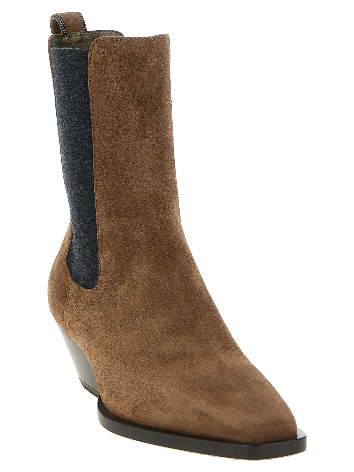 Brunello Cucinelli Chelsea Boots aus braunem Kalbsleder