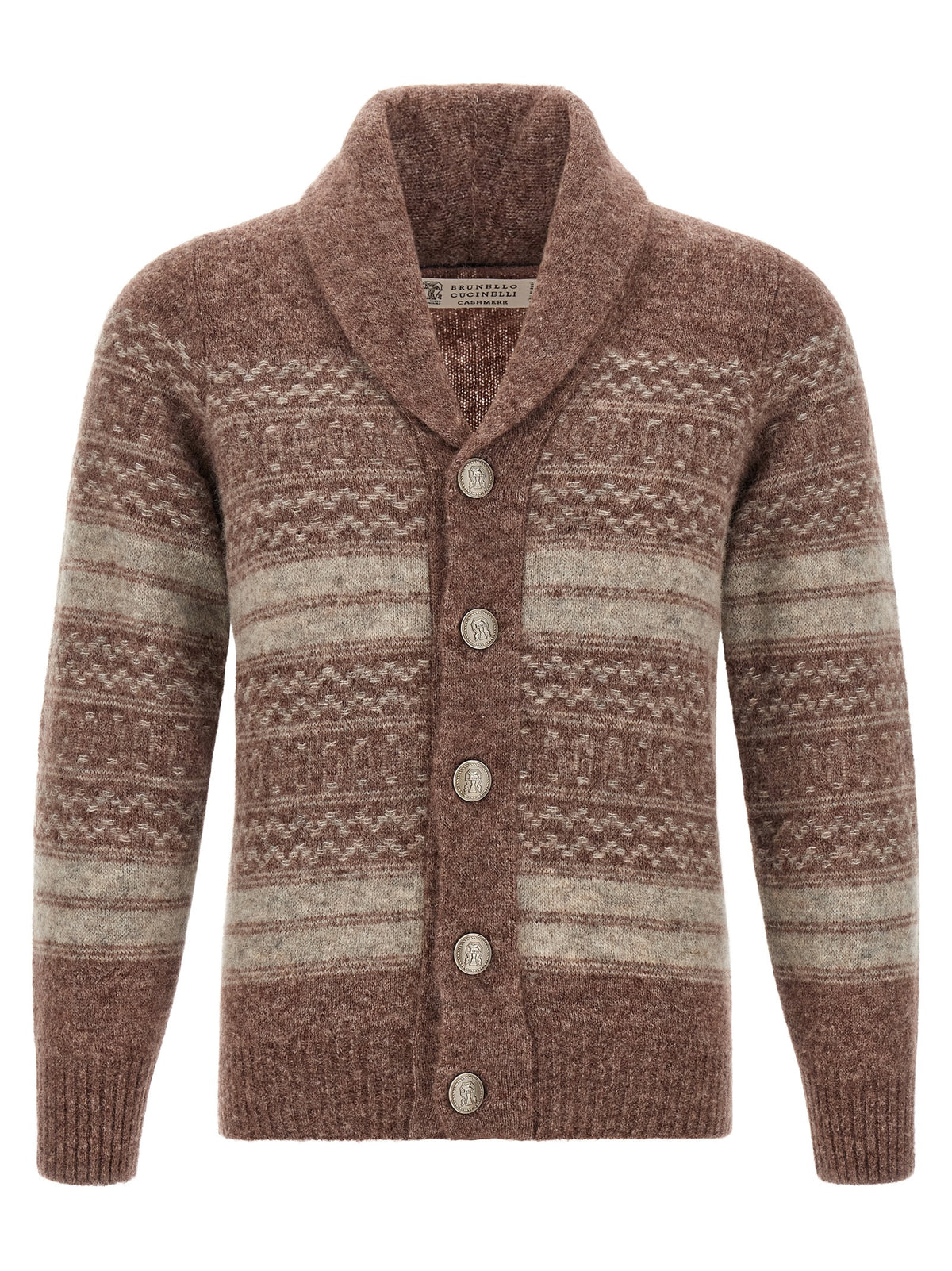 Brunello Cucinelli Strickjacke aus brauner Alpaka-Wolle