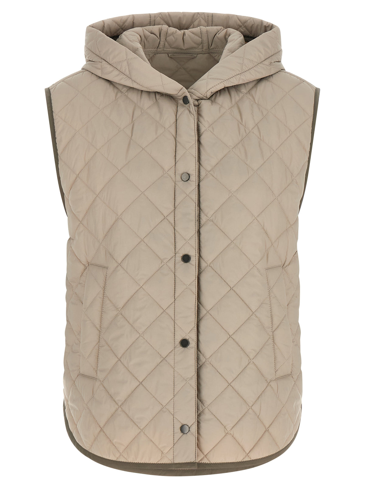 Brunello Cucinelli Beige Polyamid Ärmellose Jacke