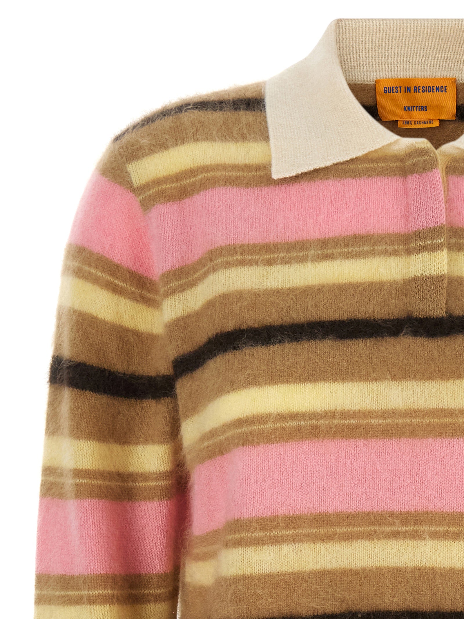 Guest in Residence Mehrfarbiges Kaschmir-Poloshirt