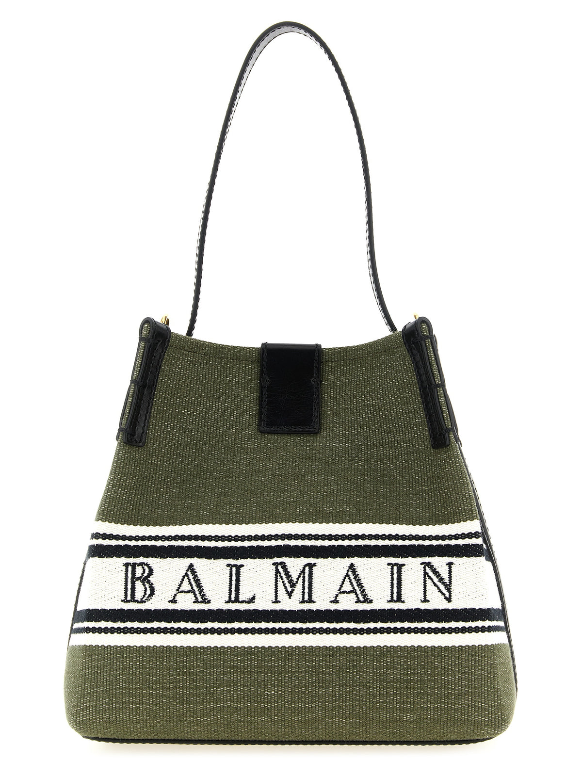 Balmain Schultertasche aus zweifarbigem Stoff