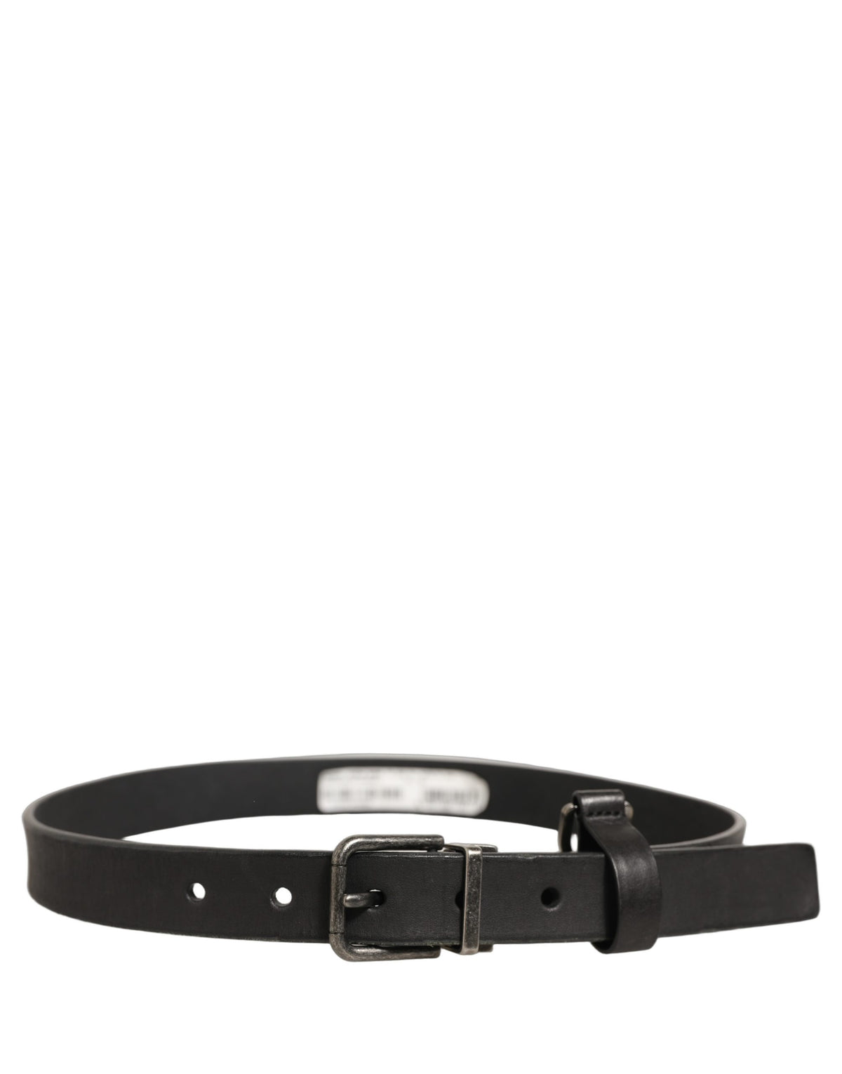 Dolce & Gabbana Schwarzer Ledergürtel mit Schnalle im Antik-Finish