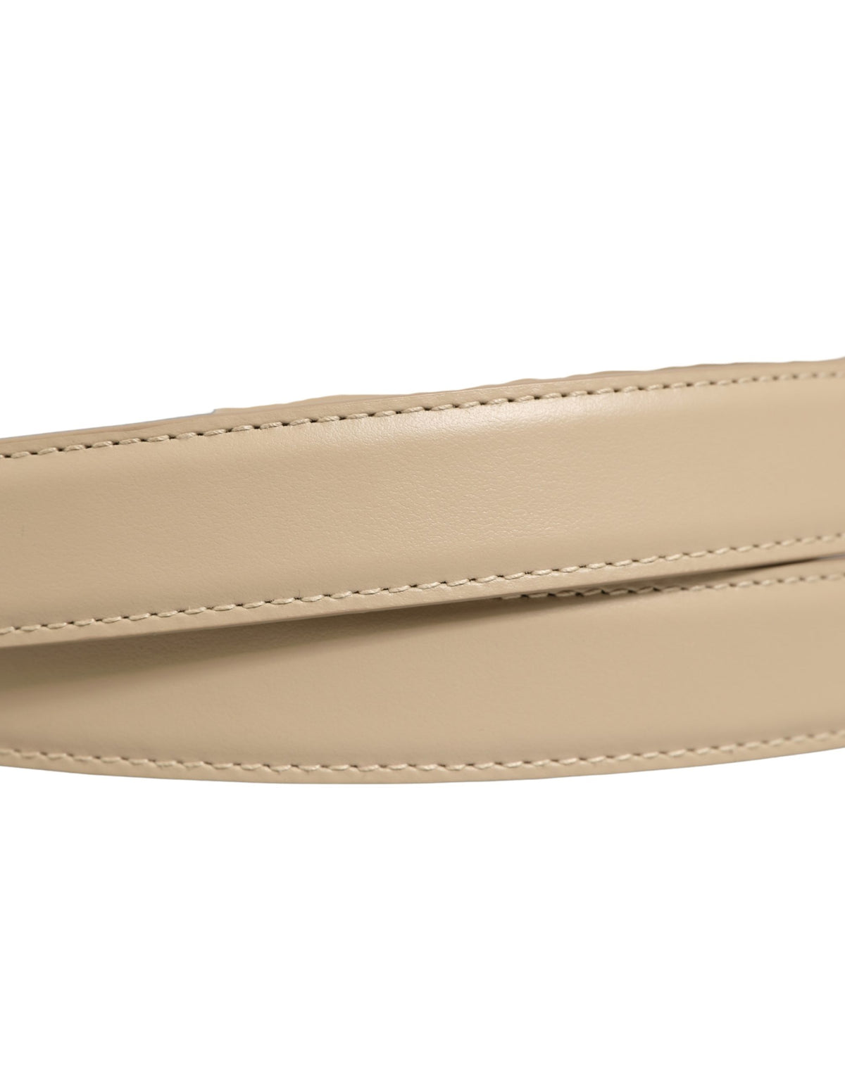 Dolce & Gabbana Beiger Leder Gürtel mit Doppelwickel und goldener Schnalle