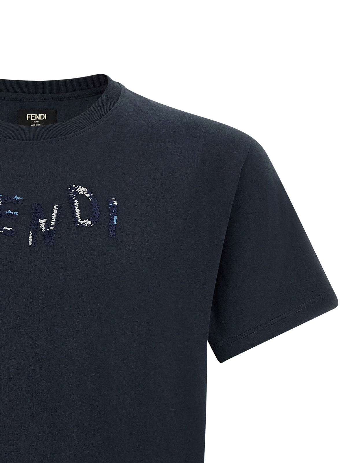 Fendi Blaues Baumwoll-T-Shirt
