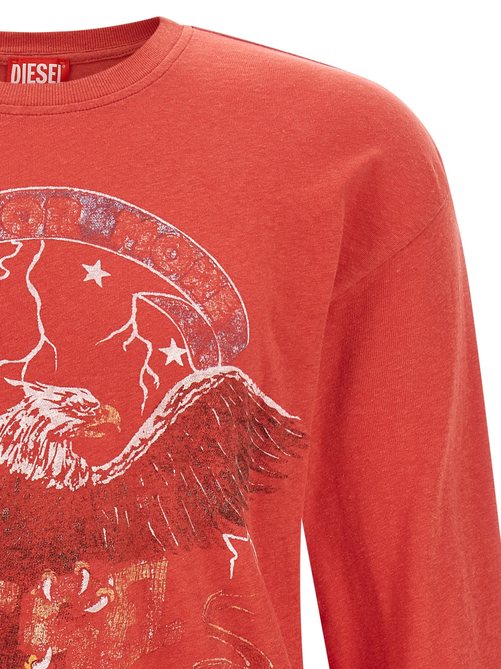 Diesel Rotes Baumwoll-T-Shirt