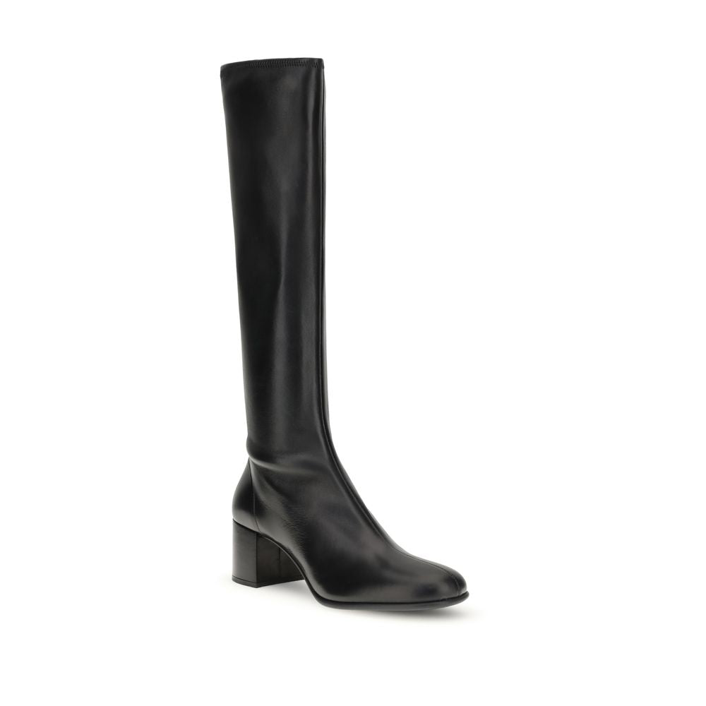 Prada Schwarze Lammleder-Stiefeletten Ovis Aries