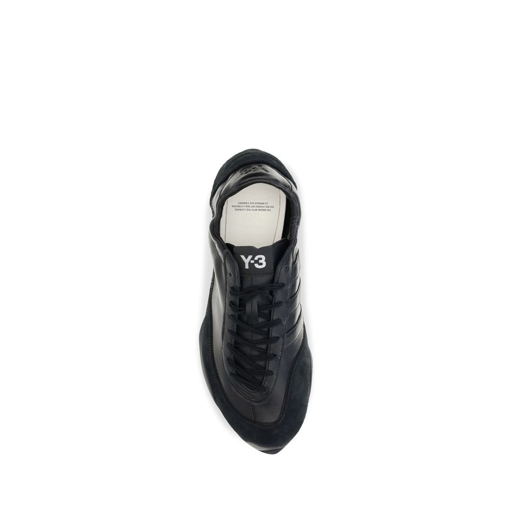 Y-3 Schwarze Bos Taurus Kalbsleder Sneaker