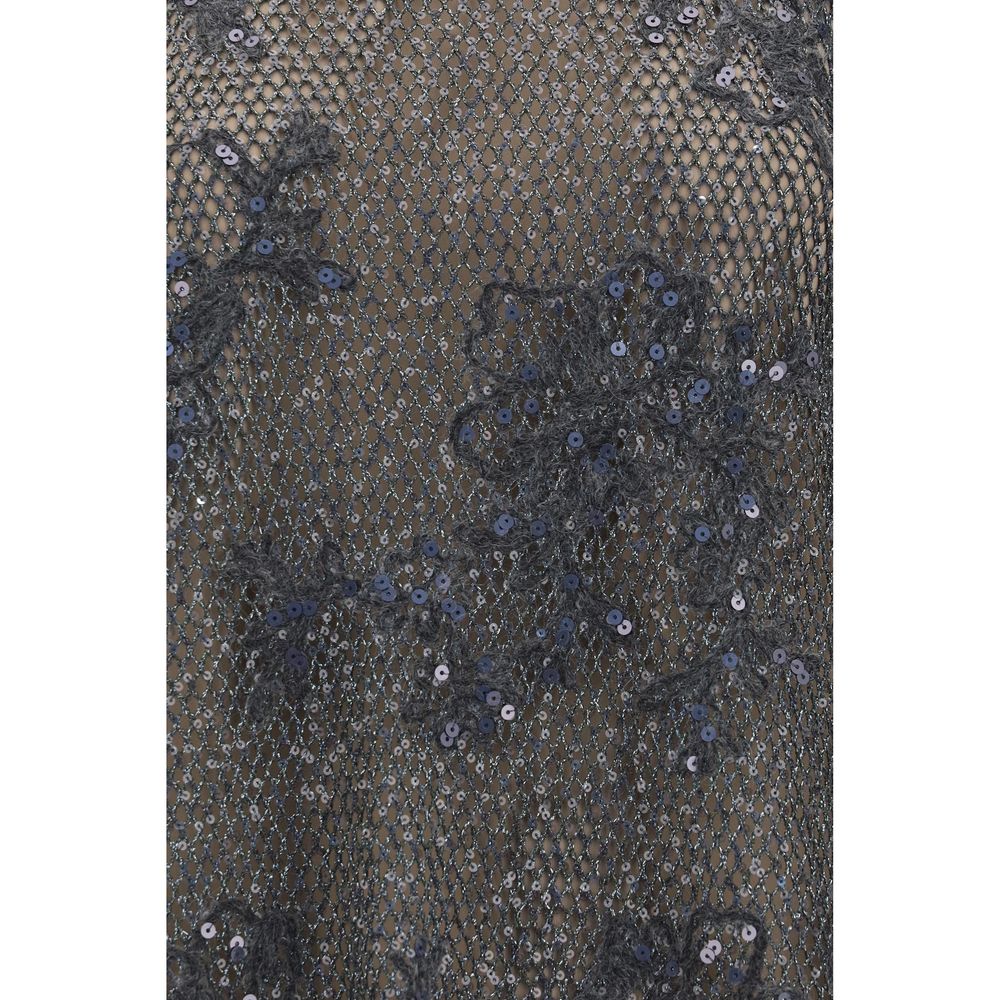 Brunello Cucinelli Graue Mohair-Bluse