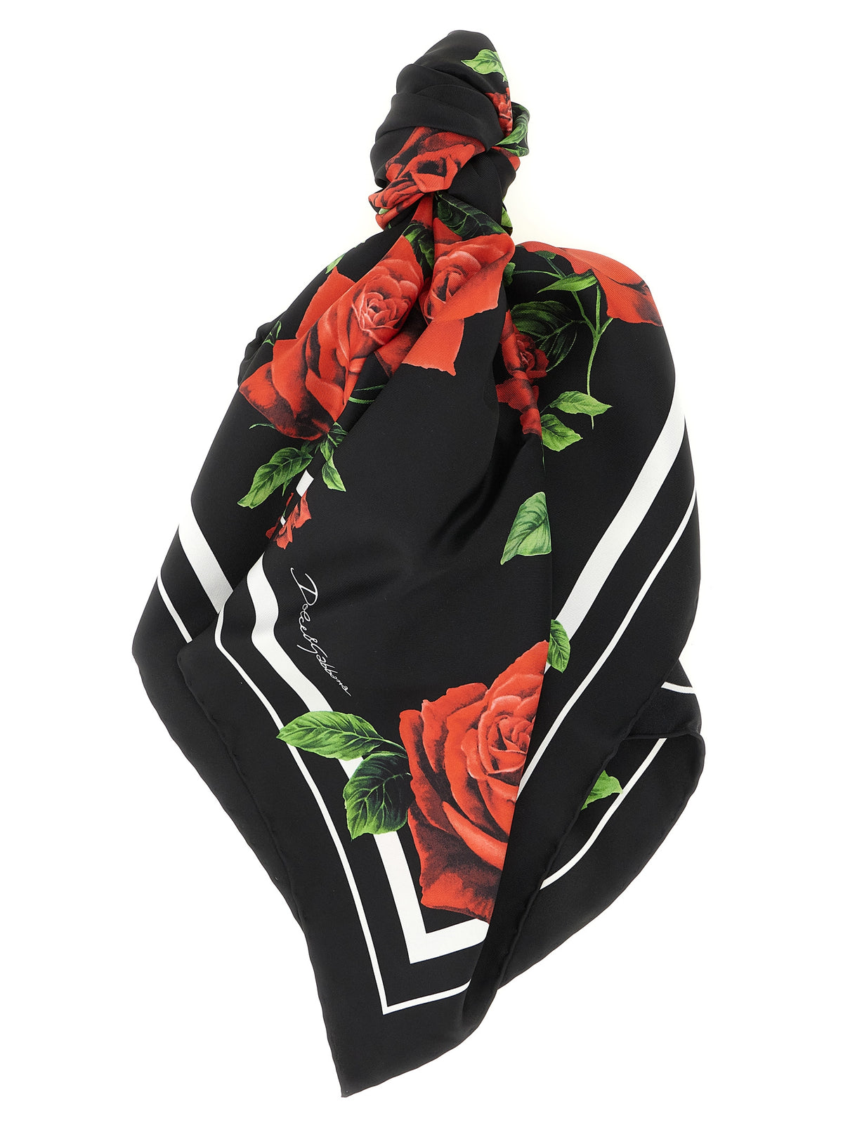 Dolce & Gabbana Schwarzer Seidenschal