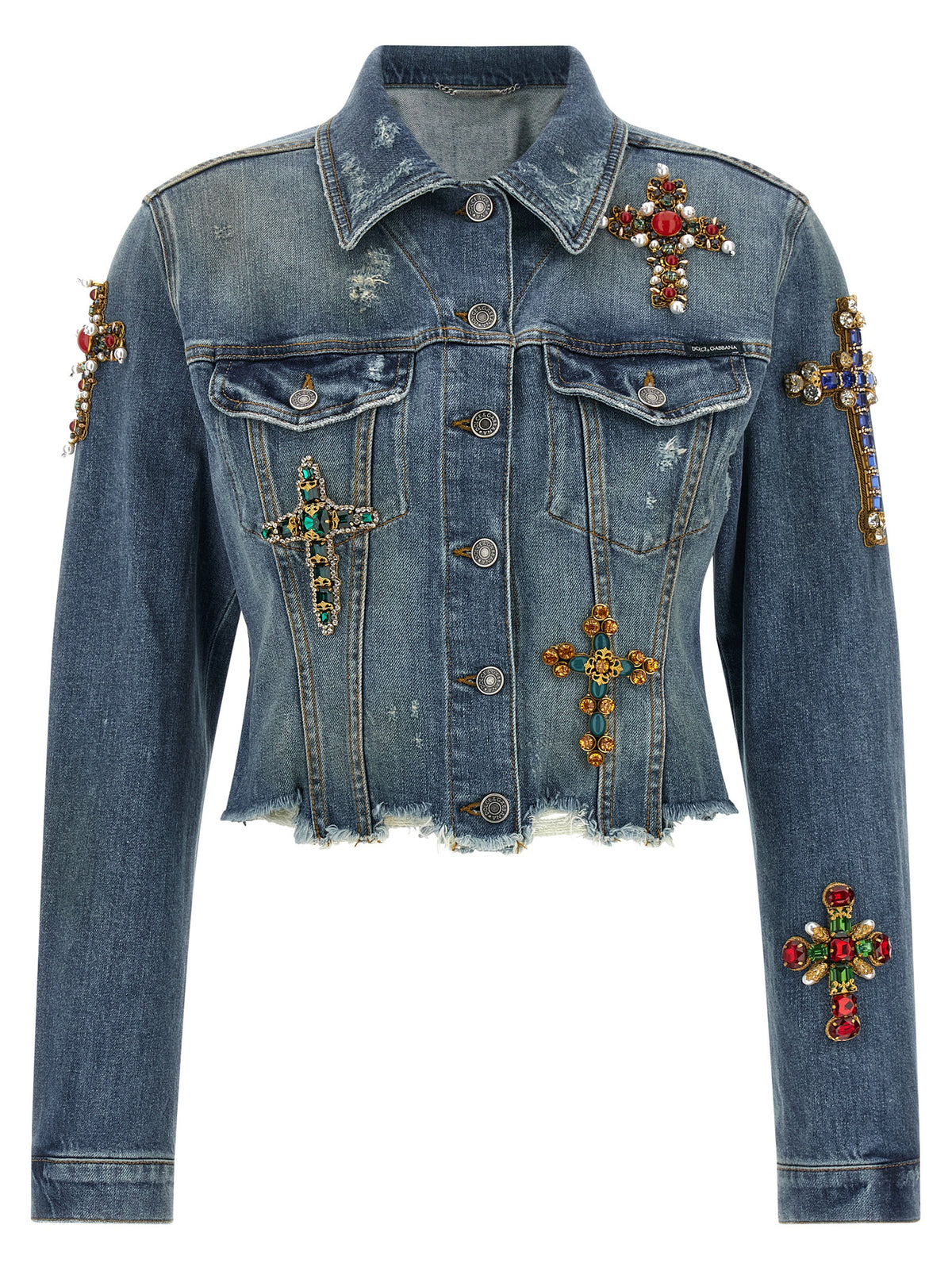 Dolce & Gabbana Blaue Jeansjacke aus Baumwolle
