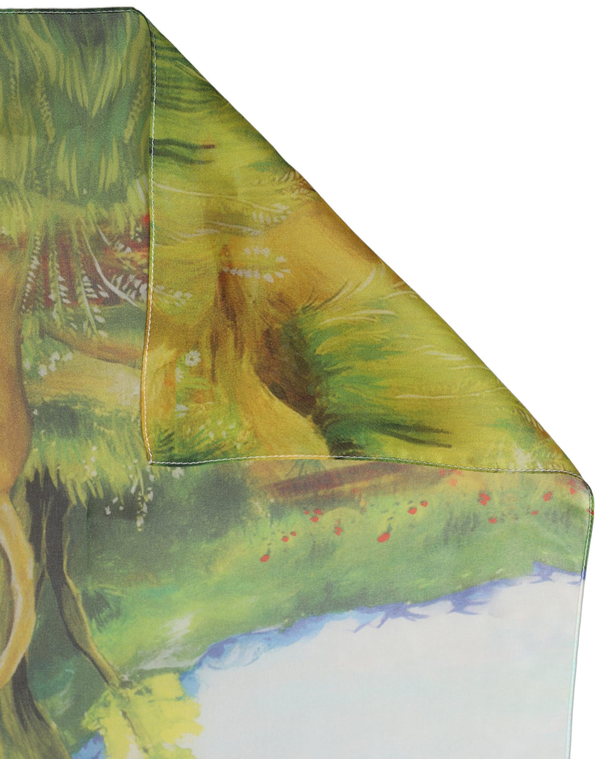 Dolce & Gabbana Hellblauer Seiden-Foulard mit Landschaftsmotiv