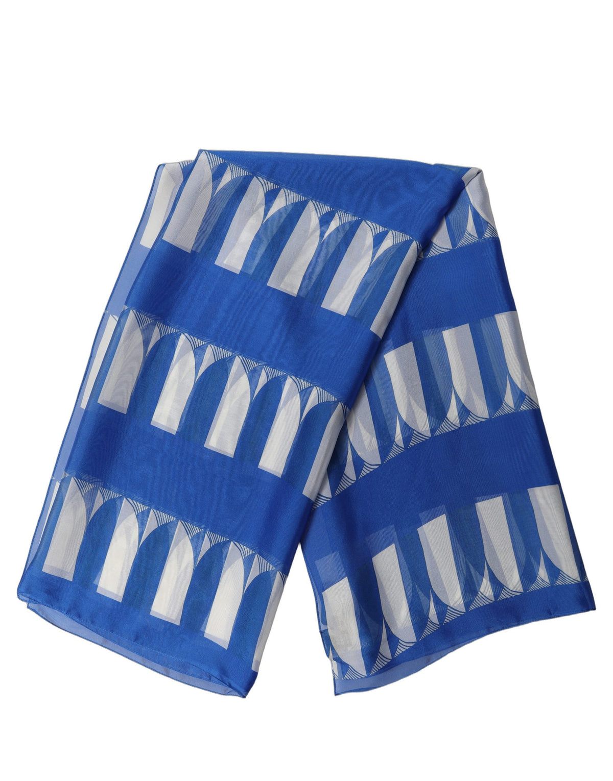 Dolce & Gabbana Blau-weißer Foulard-Schal mit Muster