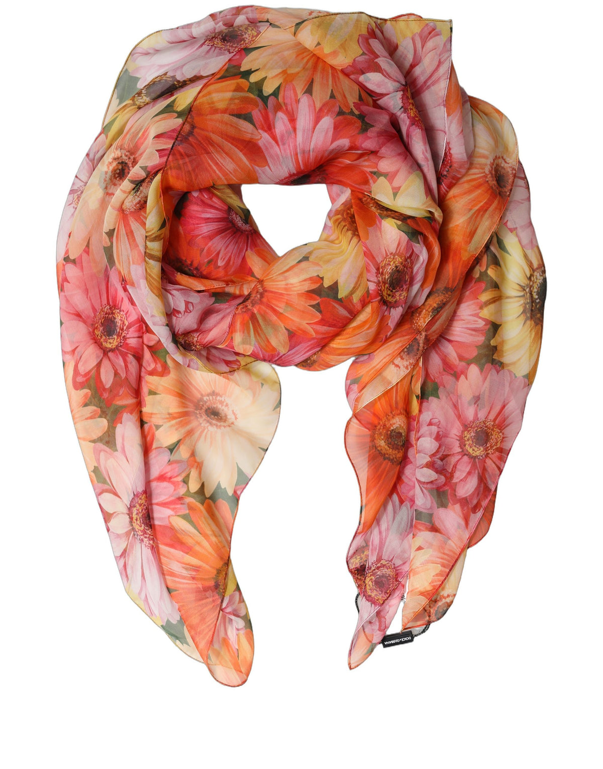 Dolce & Gabbana Seidenschal Stola in Multicolor mit Blumenmuster